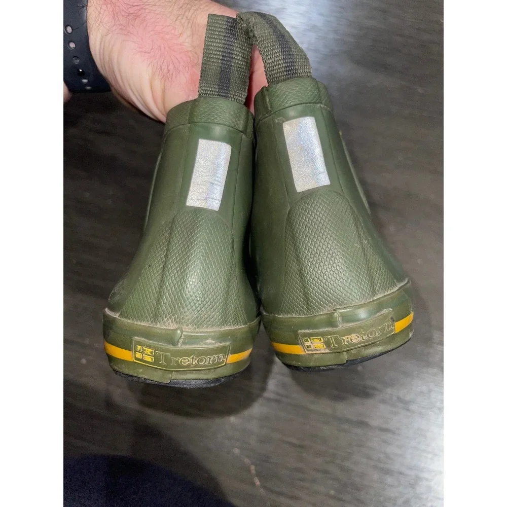 Tretorn Women 39 Green Rain Boots Rubber Chelsea Ankle Waterproof Eva Classic